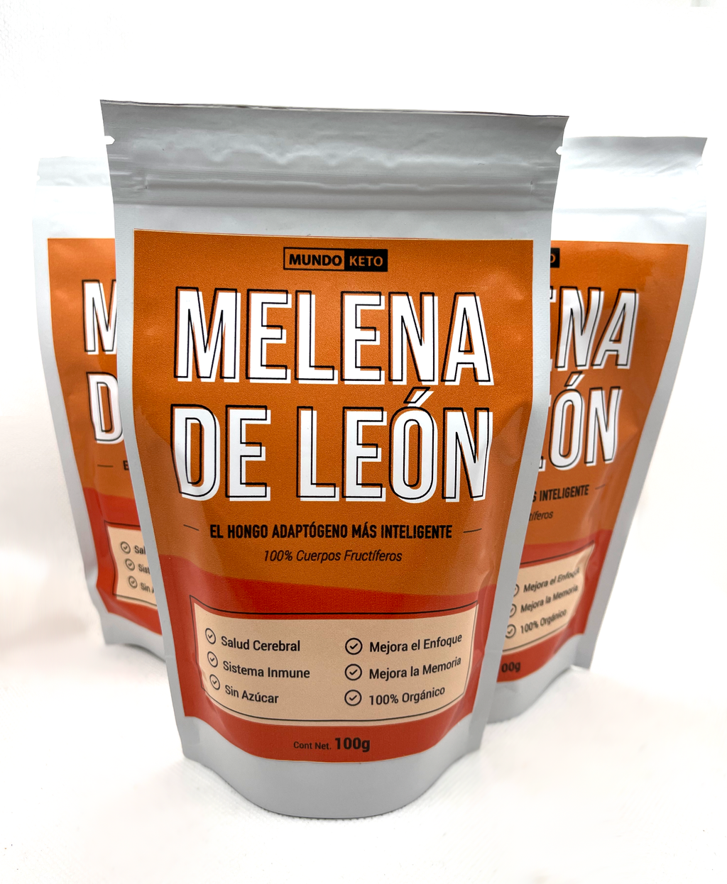Hongo Melena de León - 100% Puro y Orgánico - Cuerpos Fructíferos - 3 bolsas de 100g