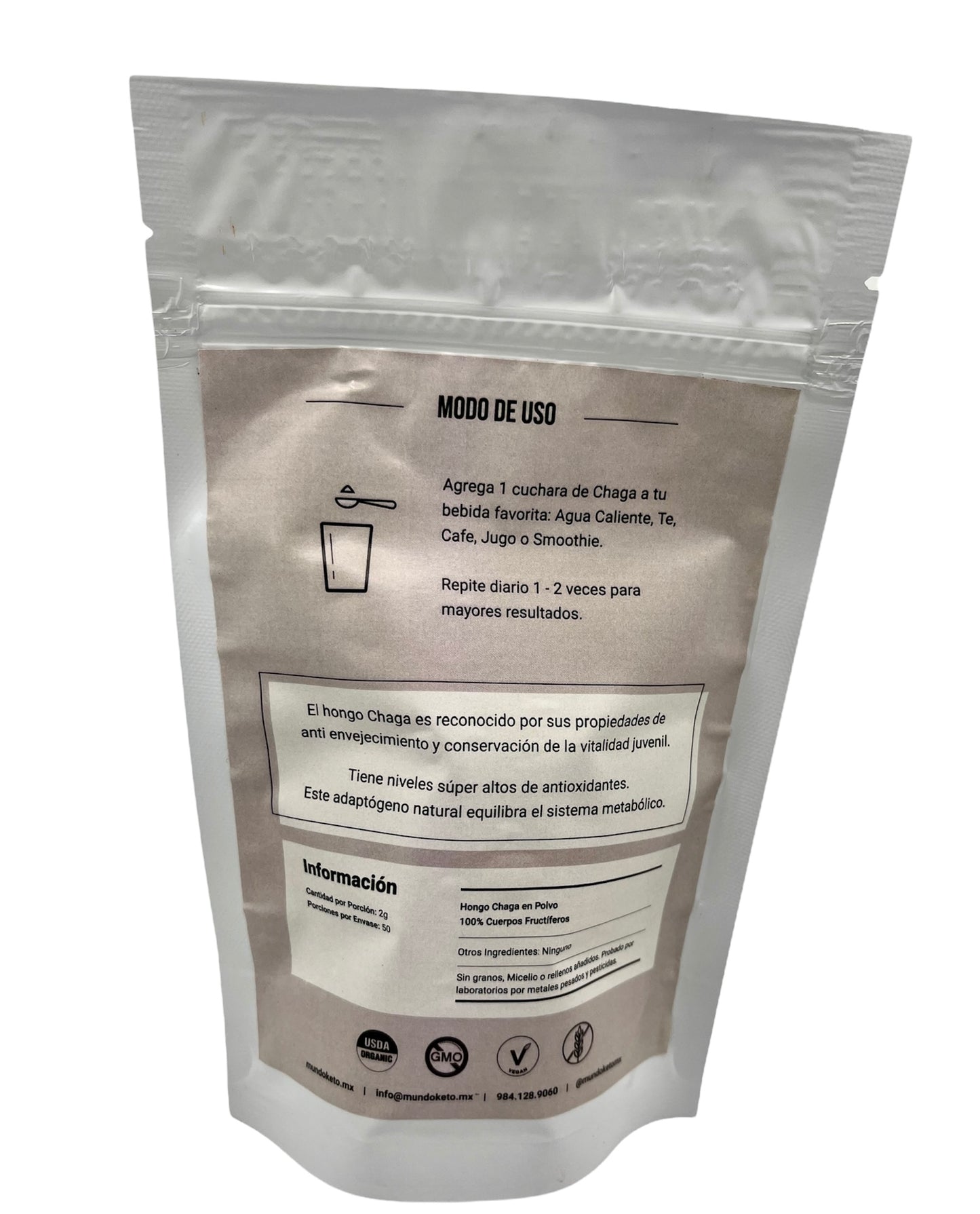 Hongo Chaga - 100% Puro y Orgánico - Cuerpos Fructíferos - Bolsa de 100g